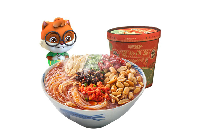 THREE SQUIRRELS CHONGQING HOT & SOUR NOODLES 24 BARRELS 130G